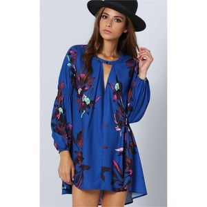 free people tree swing dress blue